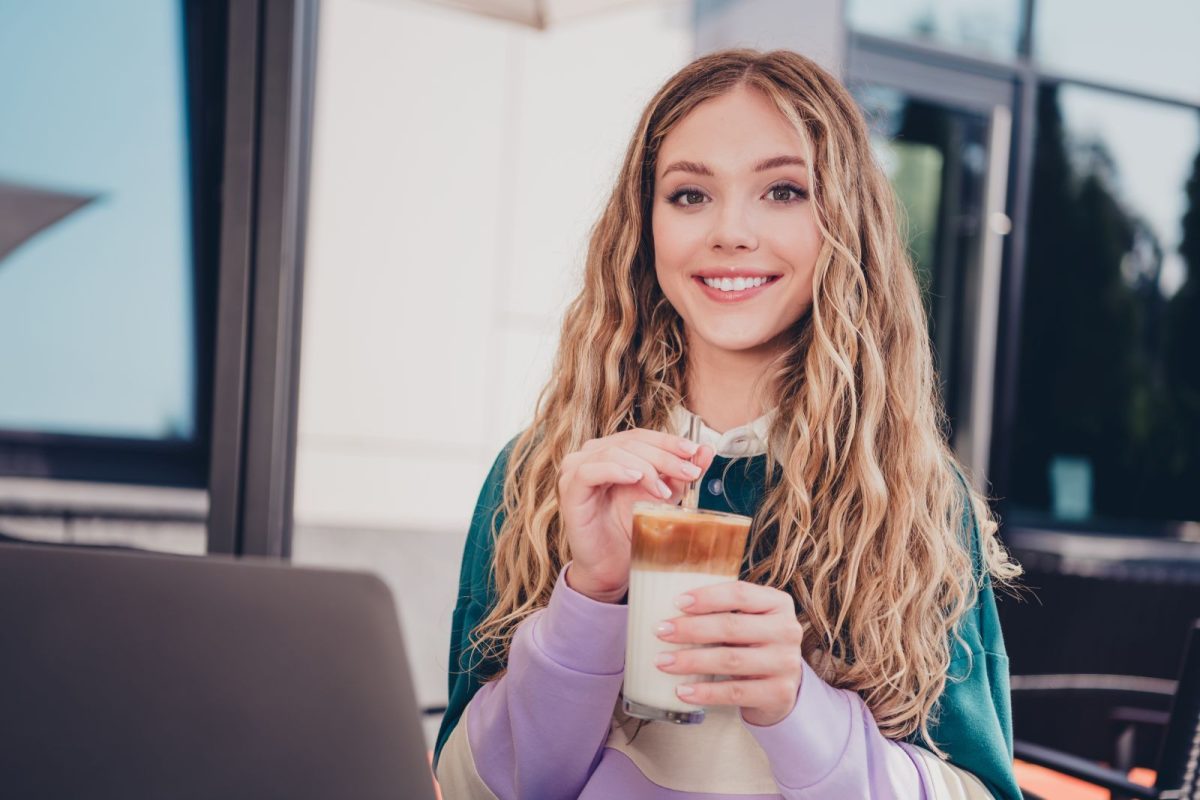 young girl at coffee shop
