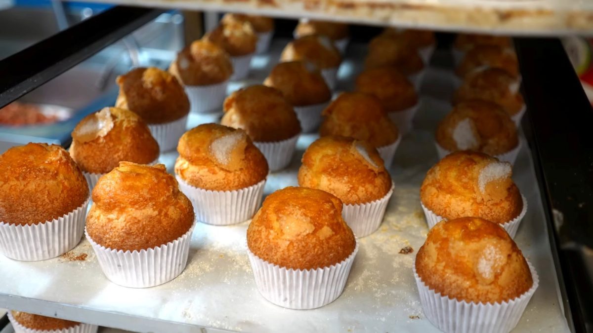 display of muffins at local bakery