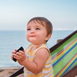 cute baby at the beach